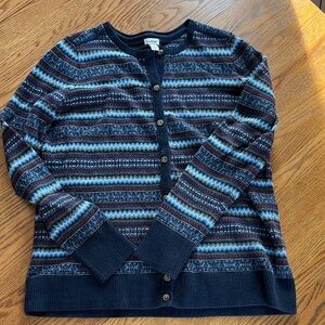 L.L.Bean Cotton Cashmere blend fair aisle cardigan